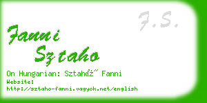 fanni sztaho business card